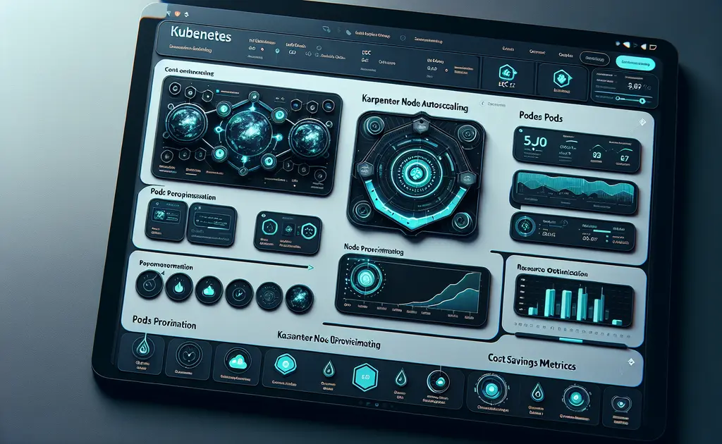 Karpenter Kubernetes - Dashboard de autoscaling inteligente AWS con optimización de costos